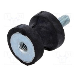 1 pcs x ELESA+GANTER - DVC.2-15-8,5-15-M4-10-55 - Vibration damper, M4, Ø: 15mm, rubber, L: 15mm, Thread len: 10mm