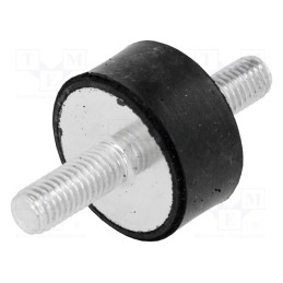 1 pcs x ELESA+GANTER - DVA.1-30-15-M8-20-55 - Vibration damper, M8, Ø: 30mm, rubber, L: 15mm, Thread len: 20mm