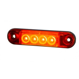 Red slim front lamp 4 LED 12v 24v