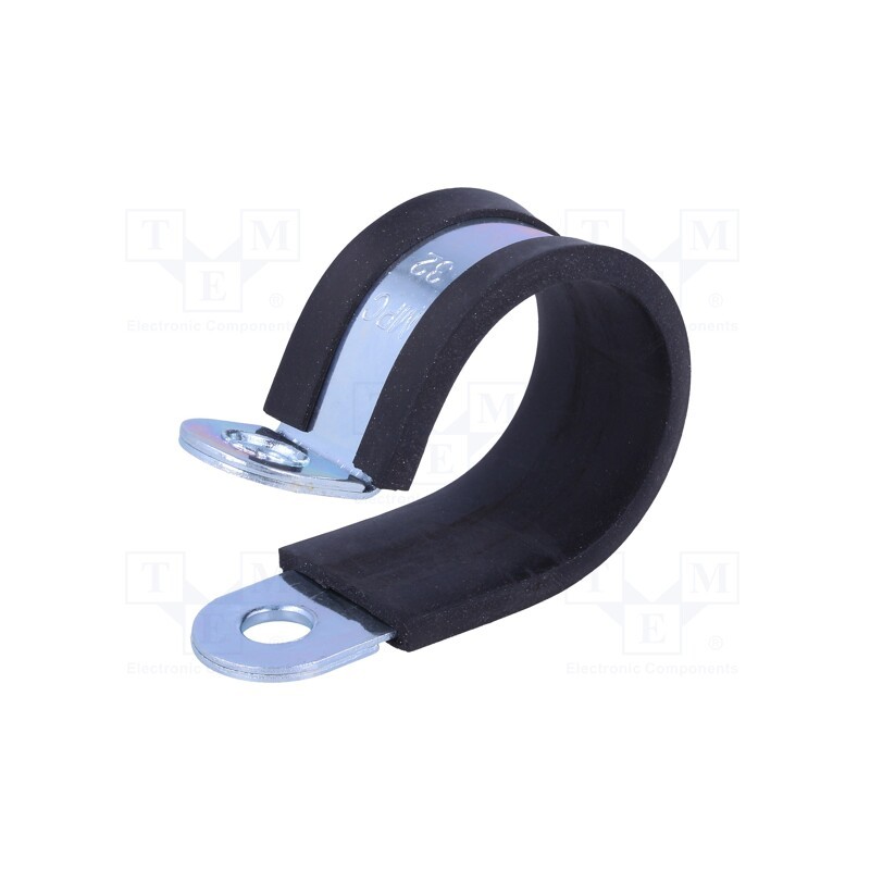 1 pcs x MPC INDUSTRIES - LKD13220 - Fixing clamp, ØBundle : 32mm, W: 20mm, steel, Cover material: EPDM