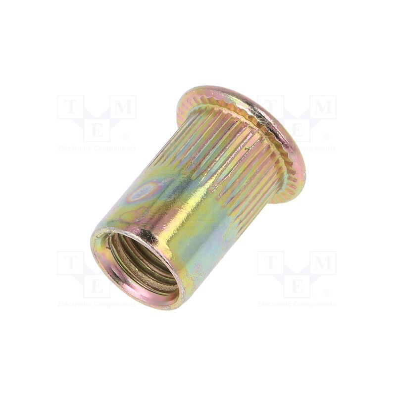 1 pcg x YATO - YT-36474 - Rivet nuts, M8, steel, Ømount.hole: 10.8mm, L: 18mm, Head: flat