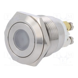 1 pcs x ONPOW - GQ19F-10D/Y/12V/S - Switch: vandal resistant, Pos: 2, SPST-NO, 0.5A/220VAC, 2A/36VDC