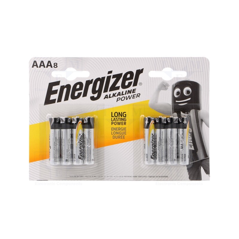 1 set x ENERGIZER - 7638900410662 - Battery: alkaline, 1.5V, AAA, non-rechargeable, 8pcs, Base