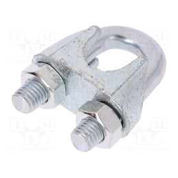 1 pcs x DROMET - ZL19/20 - Rope clamp wire, steel, for rope, Ørope: 20mm, zinc, DIN 741