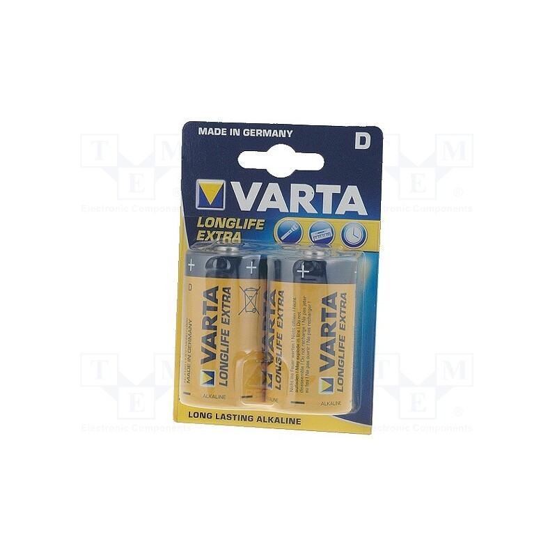 1 set x VARTA - 4 120 101 412 - Battery: alkaline, 1.5V, D, non-rechargeable, 2pcs, LONGLIFE