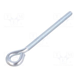 1 pcs x DROMET - HO10180 - Hook, ring, steel, zinc, Thread len: 132mm, Overall len: 180mm
