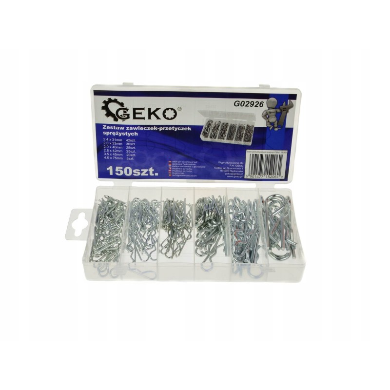 Set of spring pins, 150 pcs