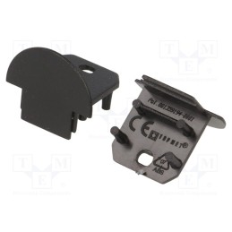 1 set x TOPMET - 96090002 -AS - Cap for LED profiles, black, 2pcs, ABS, DEEP10