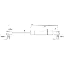 Telescopic shock absorber 150n 170mm 275mm zetor