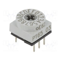 1 pcs x PTR HARTMANN - PT65703 - Encoding switch, HEX/BCD, Pos: 16, THT, Rcont max: 80mΩ, PT65