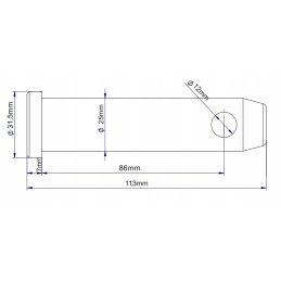 Lower hitch hook support pin mf morga