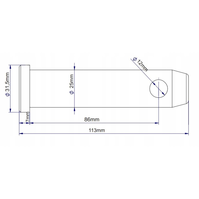 Lower hitch hook support pin mf morga
