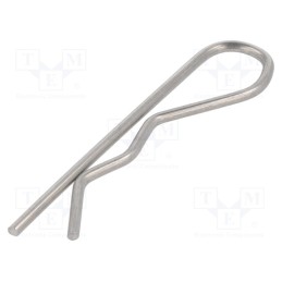 1 pcs x ELESA+GANTER - GN 1024-NI-2-E - Cotter pin, stainless steel, Ø: 2mm, L: 57mm, Shaft dia: 9÷14mm