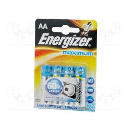 1 set x ENERGIZER - 7638900423211 - Battery: alkaline, 1.5V, AA, non-rechargeable, 4pcs, Maximum