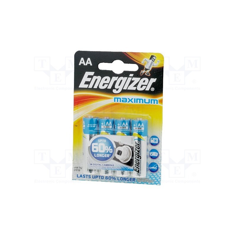 1 set x ENERGIZER - 7638900423211 - Battery: alkaline, 1.5V, AA, non-rechargeable, 4pcs, Maximum