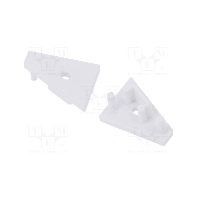 1 set x TOPMET - 83980001 -AS - Cap for LED profiles, white, 2pcs, ABS, GEN2,with hole, CORNER10