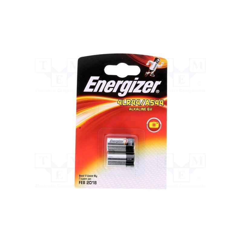 1 set x ENERGIZER - A544 - Battery: alkaline, 6V, 4LR44, non-rechargeable, Ø13x25mm, 2pcs.