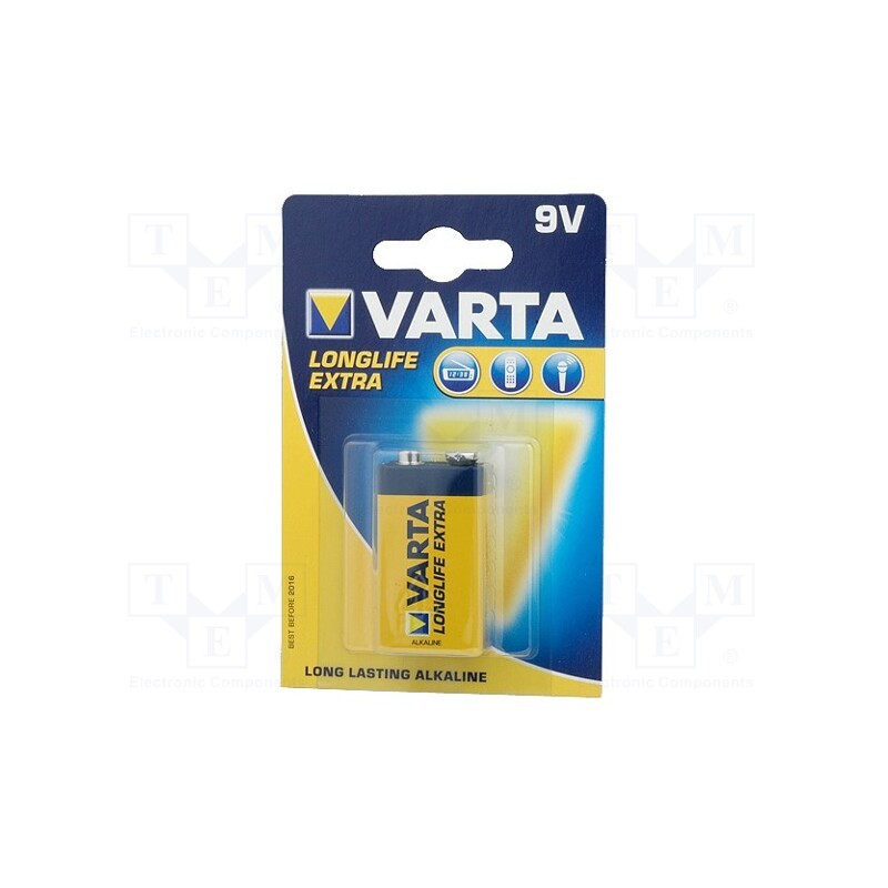 1 set x VARTA - LONGLIFE 6LF22 B1 - Battery: alkaline, 9V, 6F22, non-rechargeable, 1pcs, LONGLIFE