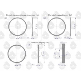 Set of engine piston rings for 1 K11 piston
