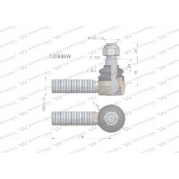 Right steering joint m24x1 5 3010502 warynski