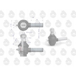 Left joint with nut 953519 c330 original Ursus