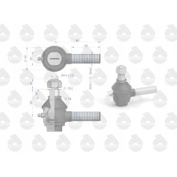 Left joint with nut C 330 original Ursus