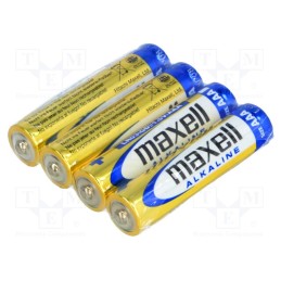 1 set x MAXELL - LR03 MAXELL S4 - Battery: alkaline, 1.5V, AAA, non-rechargeable, Ø10.5x44.5mm
