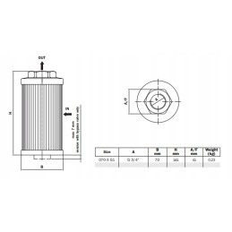Hydraulic suction filter str0703m90 sh 77505