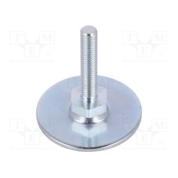 1 pcs x ELESA+GANTER - GN 40-50-M8-40-A0-S -AS - Foot, Base dia: 50mm, M8, steel, Plunger length: 40mm, Plating: zinc
