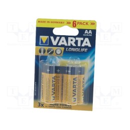 1 set x VARTA - 4 106 101 436 - Battery: alkaline, 1.5V, AA, non-rechargeable, 6pcs, LONGLIFE