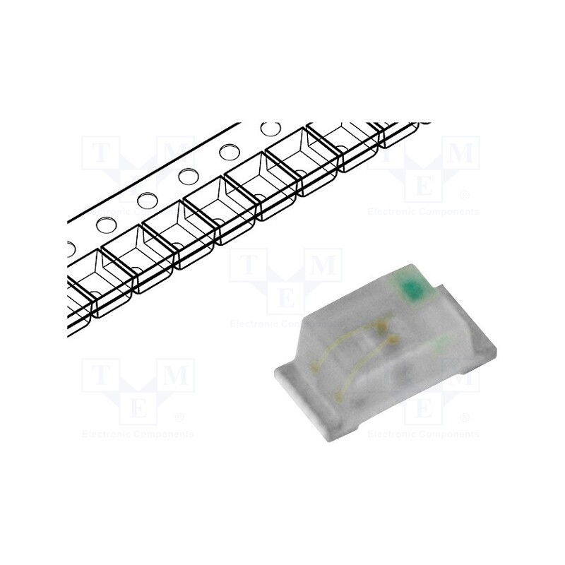 5 pcs x OPTOFLASH - OF-SMD1608G - LED, SMD, 0603, green, 355÷700mcd, 1.6x0.8x0.68mm, 120°, 3÷3.2V