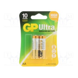 1 set x GP - 15AU-U2 - Battery: alkaline, 1.5V, AA, non-rechargeable, Ø14.5x50.5mm, 2pcs.