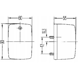 Direction indicator lamp 21w, rectangular, screw-on 1