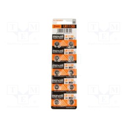 1 set x MAXELL - LR1130 MAXELL B10 - Battery: alkaline, 1.5V, LR1130,LR54,coin,SR54, non-rechargeable