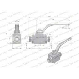 2-way hydraulic ball valve 2 2 m22x1 5 1
