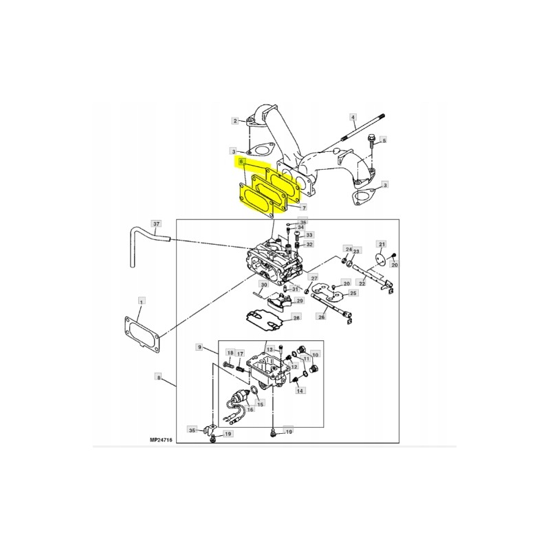 Kawasaki john deere m141357 manifold gasket