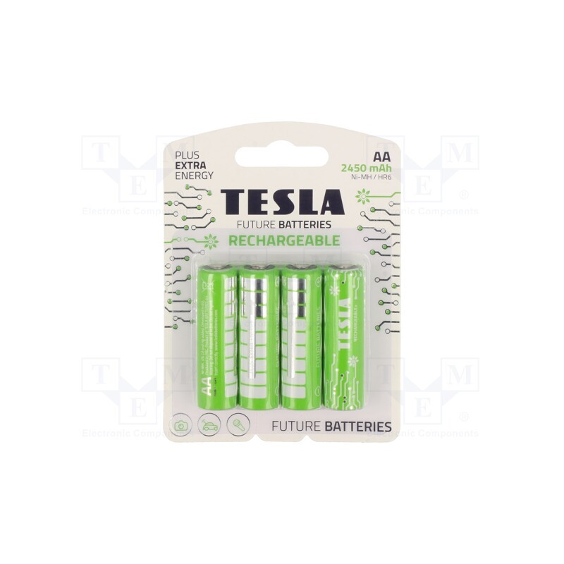 1 set x TESLA BATTERIES - 8594183392288 - Re-battery: Ni-MH, AA, 1.2V, 2400mAh, blister, 4pcs.