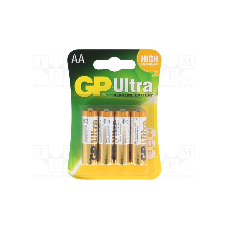 1 set x GP - 15AU-U4 - Battery: alkaline, 1.5V, AA, non-rechargeable, 4pcs.
