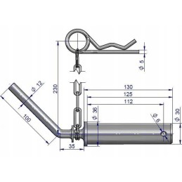 Tow hook pin galvanized c 330