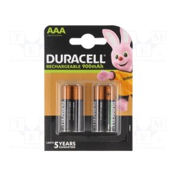1 set x DURACELL - DURACELL AAA 850 MAH DX2400 BLISTER B4 - Re-battery: Ni-MH, AAA,R3, 1.2V, 850mAh, blister, 4pcs.