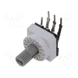 1 pcs x PTR HARTMANN - PT65303L254 - Encoding switch, HEX/BCD, Pos: 16, THT, Rcont max: 80mΩ, PT65