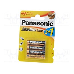 1 set x PANASONIC - 5410853039334 - Battery: alkaline, 1.5V, AAA, non-rechargeable, 4pcs, BRONZE