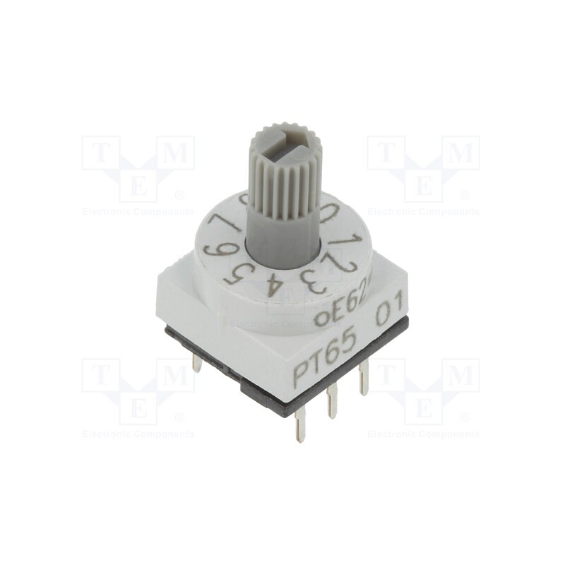1 pcs x PTR HARTMANN - PT65301 - Encoding switch, DEC/BCD, Pos: 10, THT, Rcont max: 80mΩ, PT65