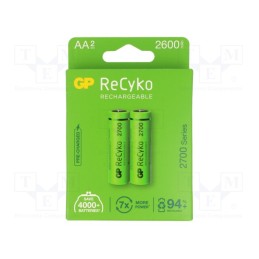 1 set x GP - 270AAHCE-EB2 - Re-battery: Ni-MH, AA, 1.2V, 2650mAh, ReCyko, blister, Ready2Use