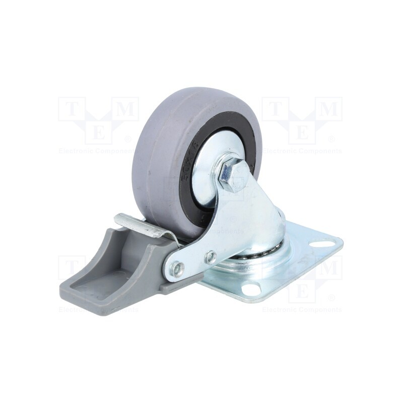 1 pcs x ELESA+GANTER - 452051 - Transport wheel, Ø: 50mm, W: 20mm, H: 67mm, torsional with lock