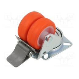 1 pcs x ELESA+GANTER - 451939 - Transport wheel, Ø: 50mm, W: 39mm, H: 71mm, twin wheels, 1.4kN, 142kg