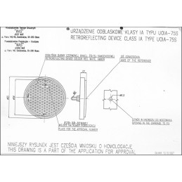 Orange reflector, screw 8 5cm long