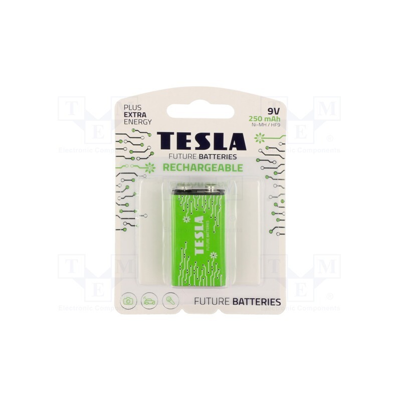 1 set x TESLA BATTERIES - 8594183392271 - Re-battery: Ni-MH, 6F22, 8.4V, 250mAh, blister, 1pcs.