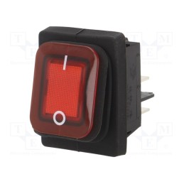 1 pcs x COMELUX - 9MER13N2HL33030 - ROCKER, SPST, Pos: 2, ON-OFF, 16A/250VAC, red, Backlight colour: red