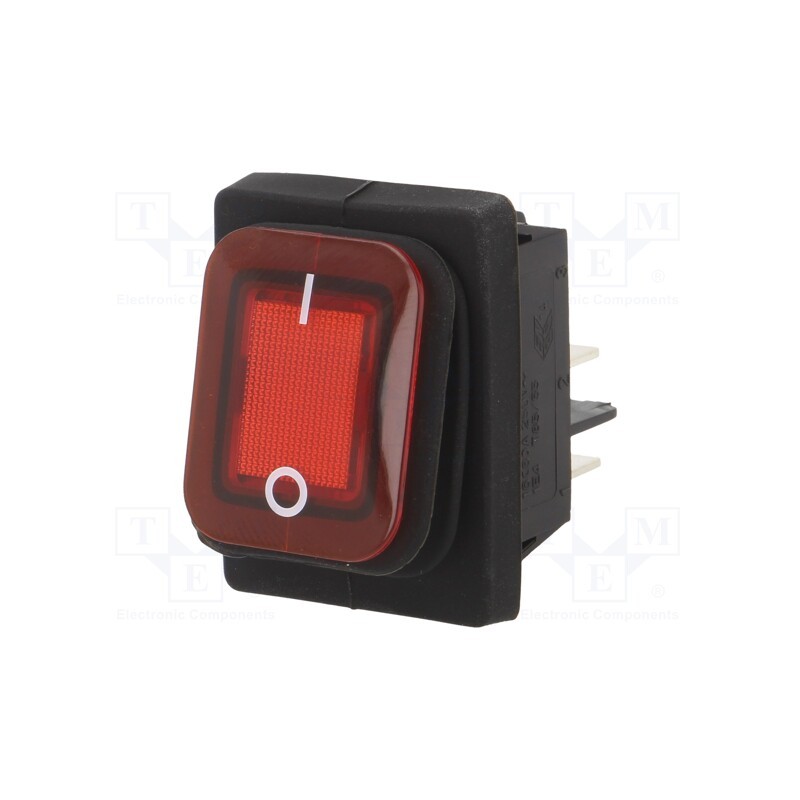 1 pcs x COMELUX - 9MER13N2HL33030 - ROCKER, SPST, Pos: 2, ON-OFF, 16A/250VAC, red, Backlight colour: red